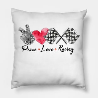 Peace love racing Pillow