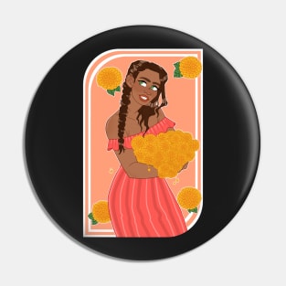 Marigold Flower Girl Pin