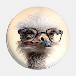 Ostrich with glasses 0.2 Pin