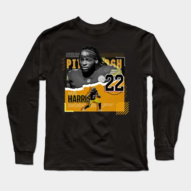 Najee Harris Football Paper Poster Steelers - Najee Harris - Long Sleeve T- Shirt