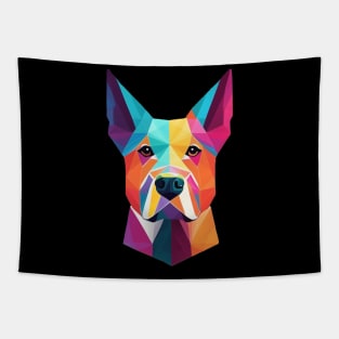 Geometrical Dog, vibrant, calm brown eyes #3 Tapestry