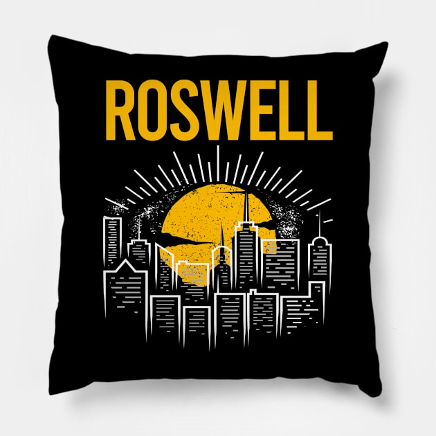 Yellow Moon Roswell Pillow by flaskoverhand