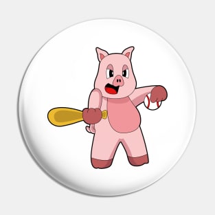 Pig Baseball Baseball bat Pin