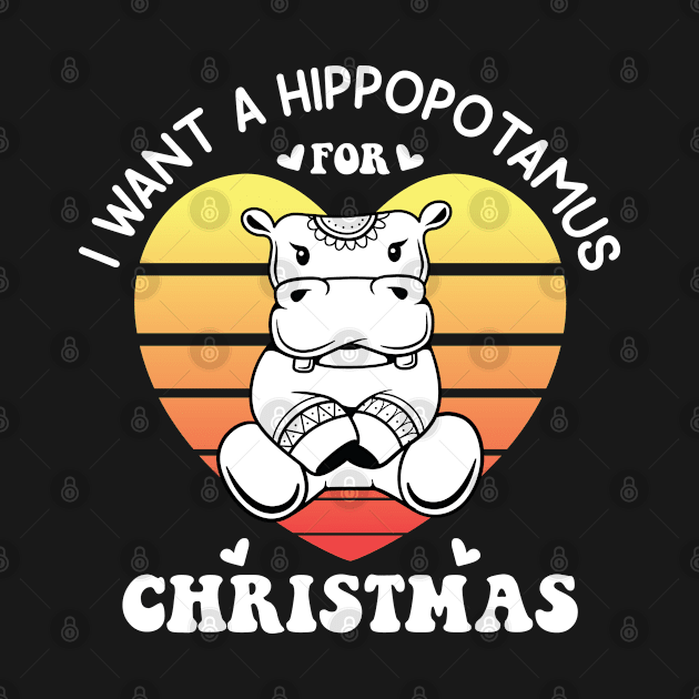 I want a hippopotamus for Christmas pajamas Funny Hippo Graphic Xmas Holiday by Vixel Art