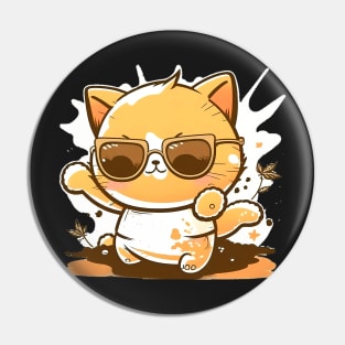 Cat wearing sunglasses Pin