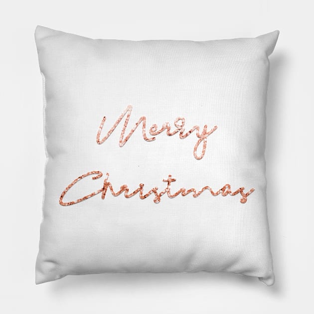 Merry Christmas - rose gold Pillow by RoseAesthetic