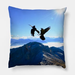 Birds Swiss Alps Pillow