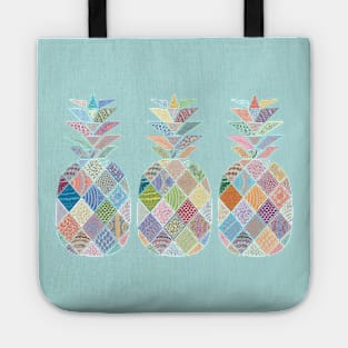 Pineapple Mandala Doodle Pattern in Pastel Colours Tote