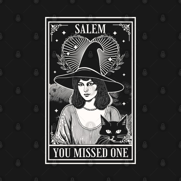 Salem 1692 - You Missed One - Halloween Witch Trials Tarot Card by OrangeMonkeyArt