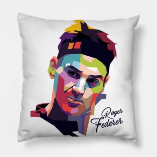 Roger Federer Pop Art Portrait Pillow