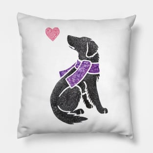 Watercolour Flat-coated Retriever dog Pillow