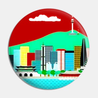 Seoul South Korea Vintage Advertising Travel Print Pin