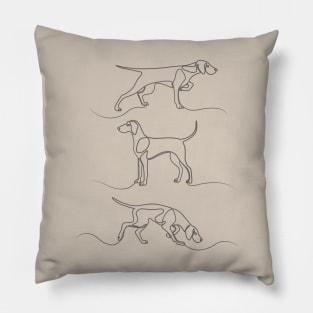 Continuous Line Weimaraners (Light Taupe Background) Pillow