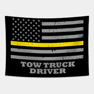 Tow Truck Driver Thin Yellow Line Flag Tapestry