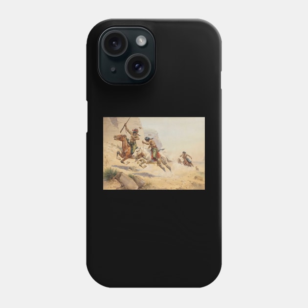 Native American Warriors - Vintage Western American Art Phone Case by Click Here For More