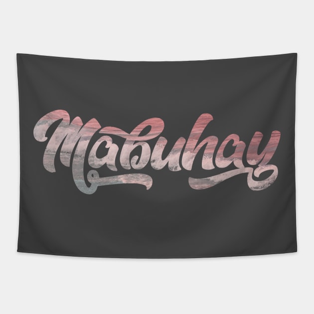 Mabuhay Cursive Waves Tapestry by Mabuhay Clothing