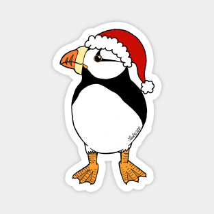 Christmas Puffin Magnet