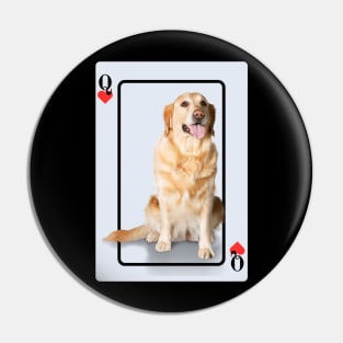 Golden Retriever Queen Of Hearts Pin