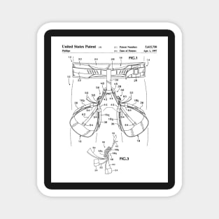 Rock Climbing Harness Patent - Rock Climber Art - Black And White Magnet