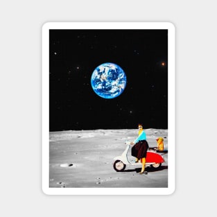 Running Errands - Space Aesthetic, Retro Futurism, Sci-Fi Magnet