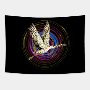 CRANE BIRD FLY Tapestry