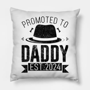 Promoted To Daddy Est. 2024 Shirt Baby Gifts For New Daddy Pillow