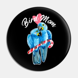 Parrot Bird Mom - Hyacinth Macaw Watercolor Pin