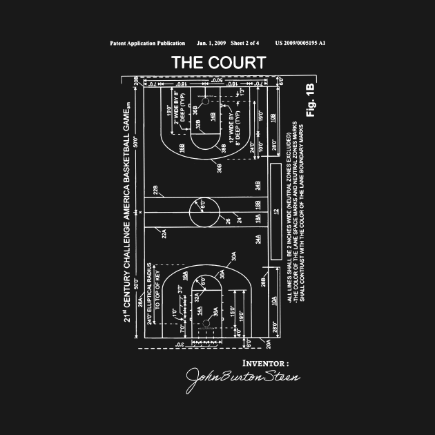 Basketball Court Patent - basketball court Patent Illustration - Basketball blueprint by Anodyle