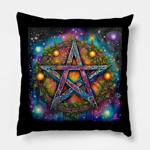 WICCAN PENTACLE Pillow by Morrigan Austin