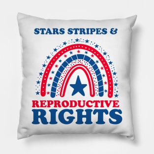 Pro Choice Boho Rainbow Feminist Stars Stripes Reproductive Rights Pillow