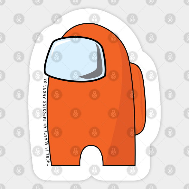 Among Us Orange Among Us Impostor Sticker Teepublic