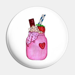 strawberry smoothie with cream, chocolate Pin