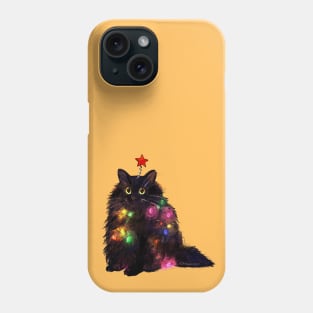 Christmas Lights Cat Phone Case