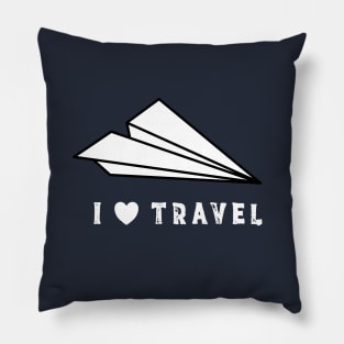 Adventure Paper Plane I Love Travelling Pillow