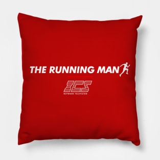 THE RUNNING MAN - ICS Network Television logo Pillow