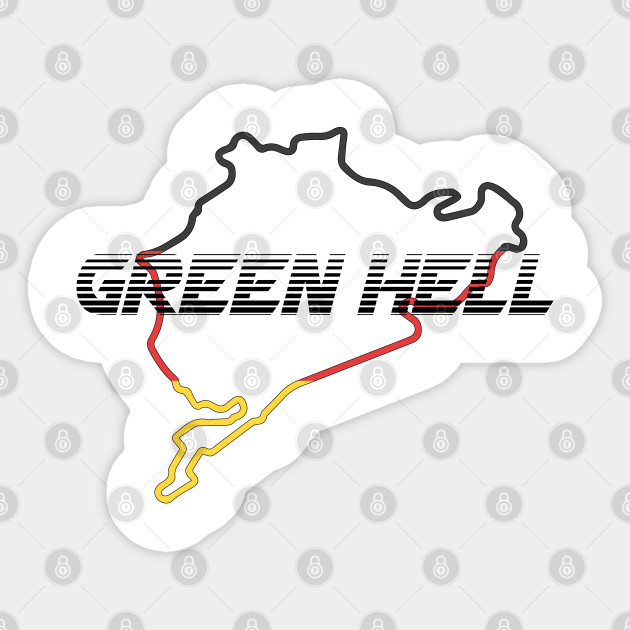 Nurburgring Nordschleife German Race Track Famous Circuit Green Hell Nurburgring Sticker Teepublic