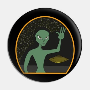 Green Alien Pin