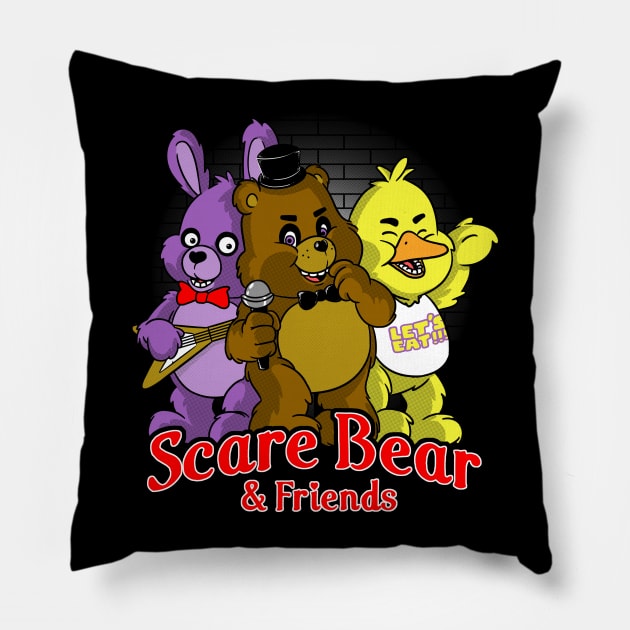 Freddy scare bear Pillow by TeeKetch