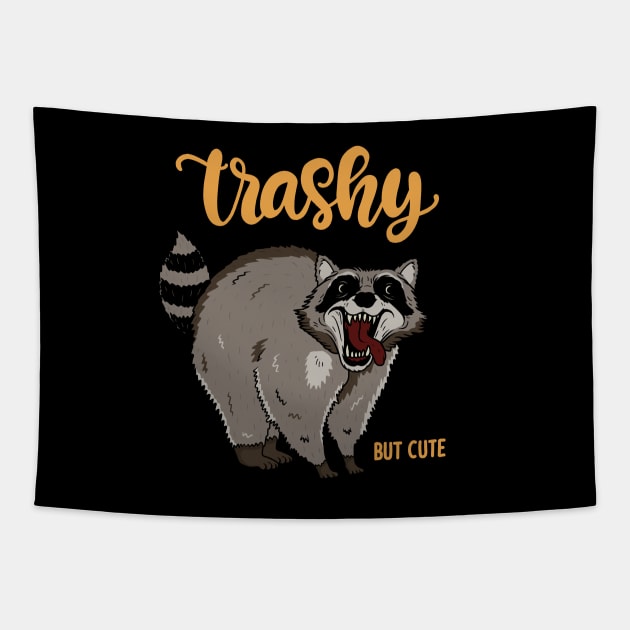 Raccoon - Trashy but cute Tapestry by valentinahramov