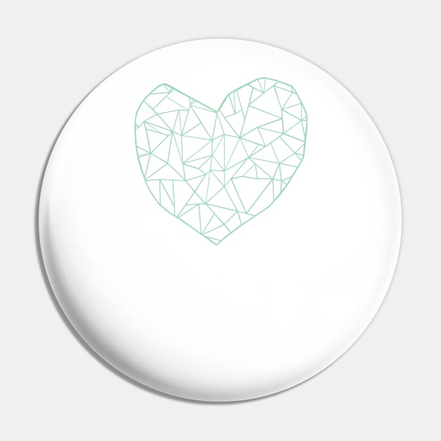 Abstract Heart Mint Pin by ProjectM