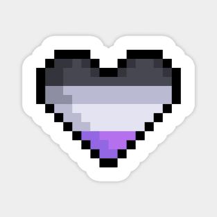 Pixel Asexual Flag Heart Magnet