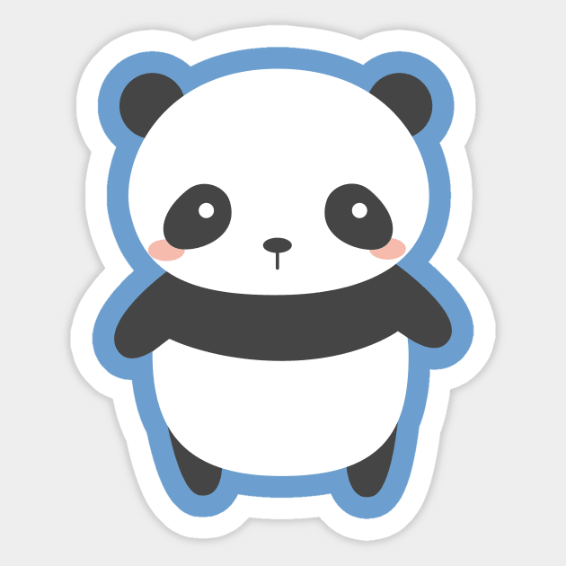 Kawaii Cute Panda Bear T-Shirt - Cute Pandas - Sticker