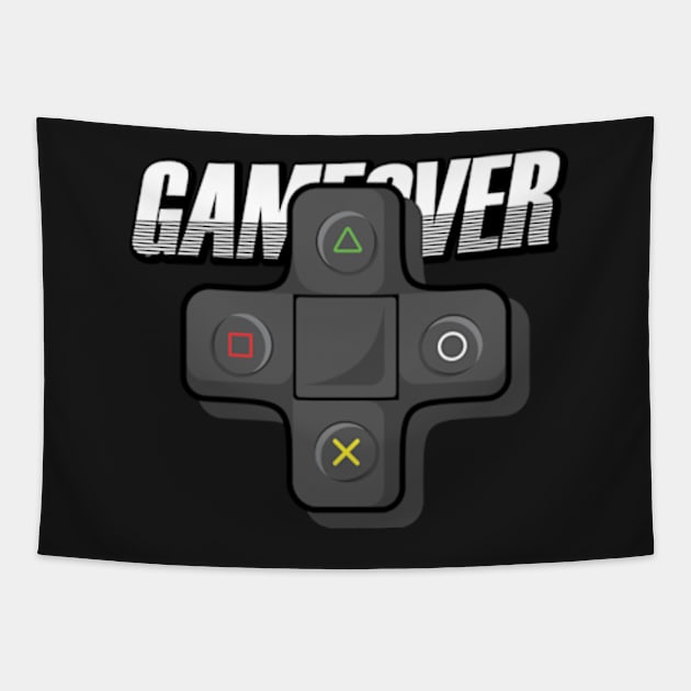 Game Over joystick Tapestry by ARTSYILA