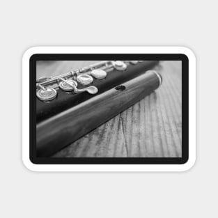 Traditional wooden flute on wooden table Magnet