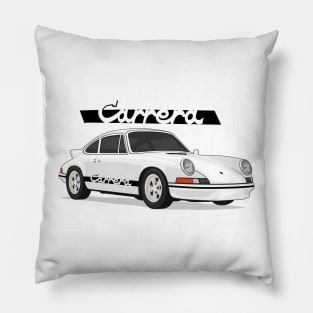 supercar 911 carrera rs turbo 1972 white black Pillow