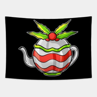 Autumn Tea Pot with Mistletoe For Christmas Tapestry