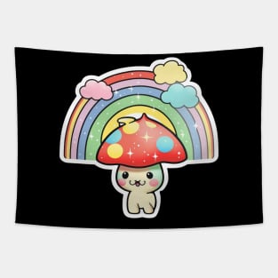 Trippy Kawaii Mushroom Tapestry