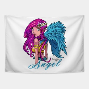 Cute Angel with Flowers Tapestry