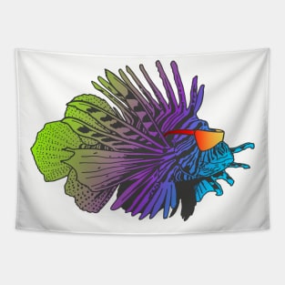 Vaporwave Pastel Blue Purple Green Butterfly Cod Tapestry