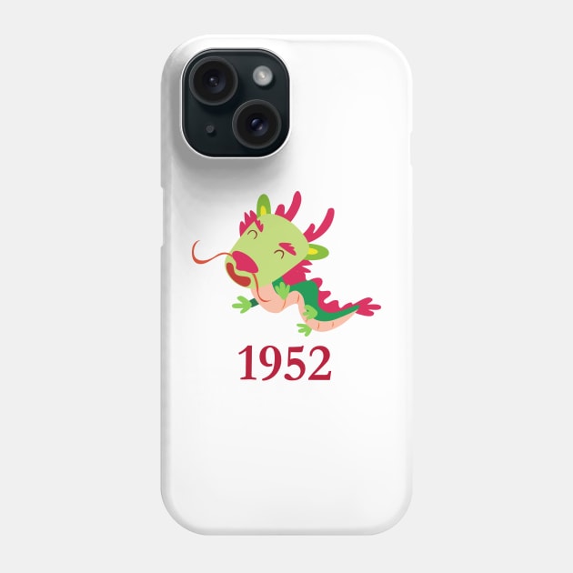 Chinese Zodiac Sign Dragon | Red green Chinese dragon | Cute Baby Dragon | 1952 Phone Case by Entrai